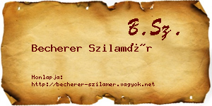Becherer Szilamér névjegykártya